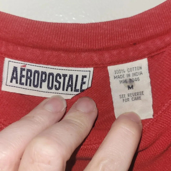 Aeropostale Vintage Aero 87 Mens Med Tee Red w/blue stripe Y2K Millennium LOT N - Picture 6 of 8